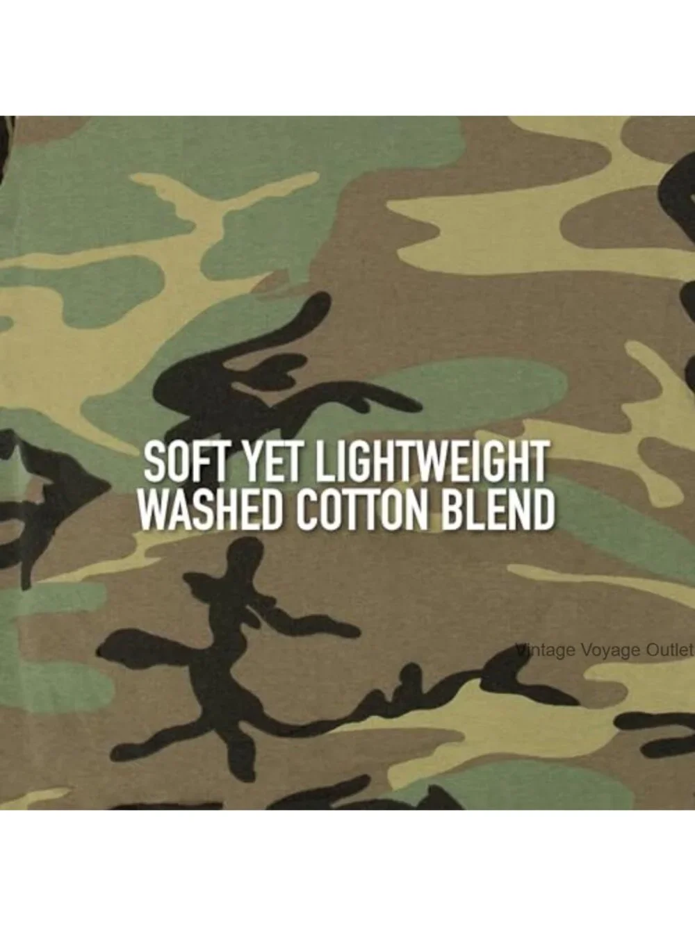 Vintage Camo Short Sleeve T-Shirt for Men - Polycotton Blend - Crew Neck Pull On